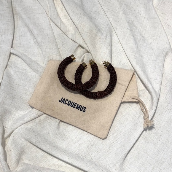 Jacquemus Les Créoles Raphia Hoop Earrings - Picture 1 of 5